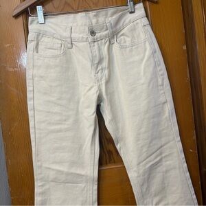 Brandy Melville J Galt Cream Wide Leg Jeans Small 28x31 Ivory Flared